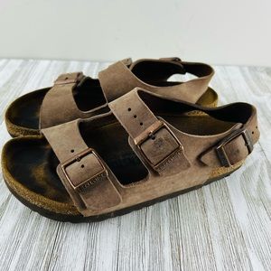 Birkenstock Brown Leather Sandals with Ankle Strap 7